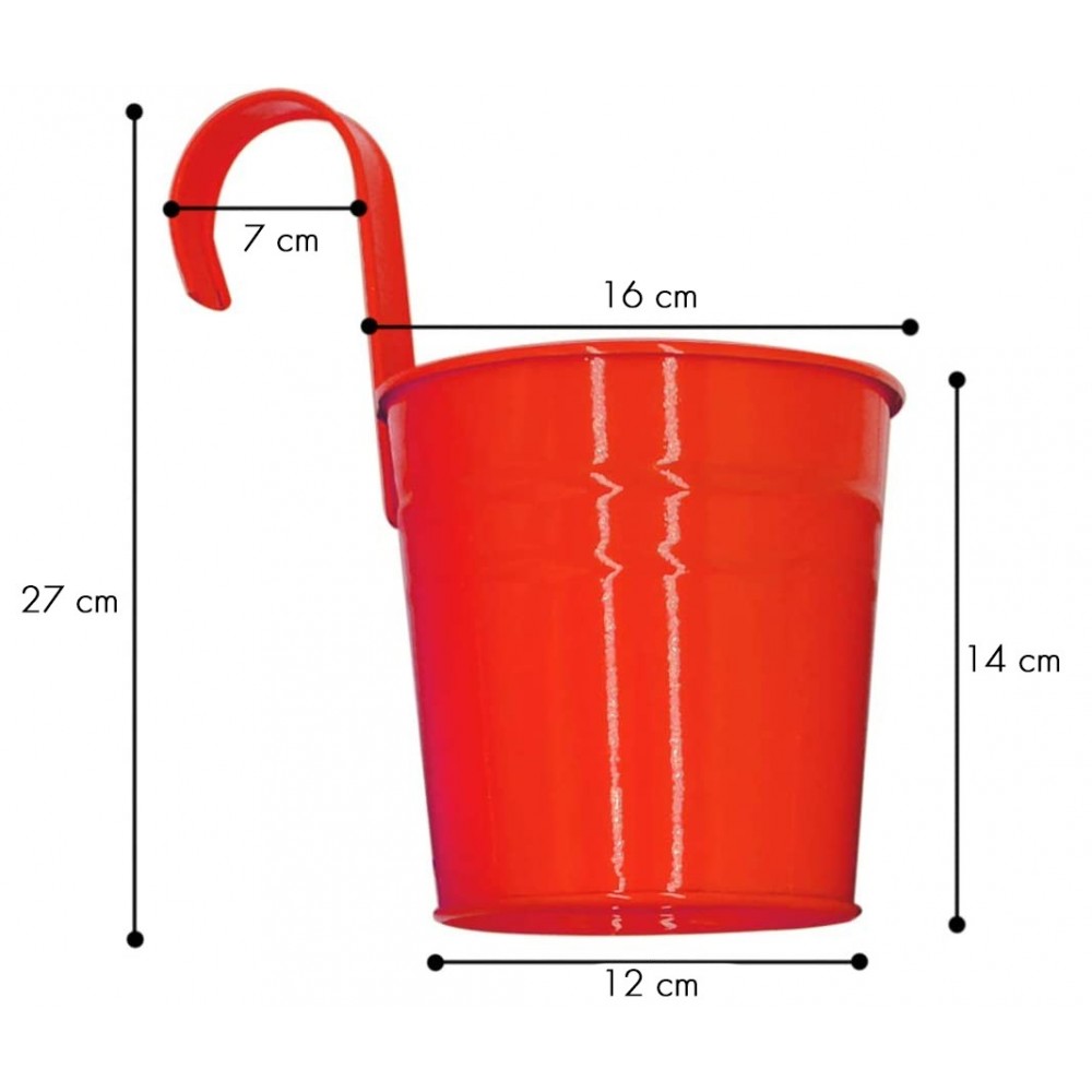 Set de 10 pots de fleurs en fer 16xH13cm avec...