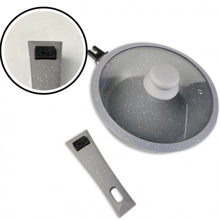 DGBAVARIA ensemble de casseroles 14pz 20-24-28 cm 255029 GRIS poignées amovibles