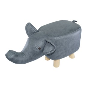 Pouf en tissu souple faux cuir 372027 en forme d’éléphant...