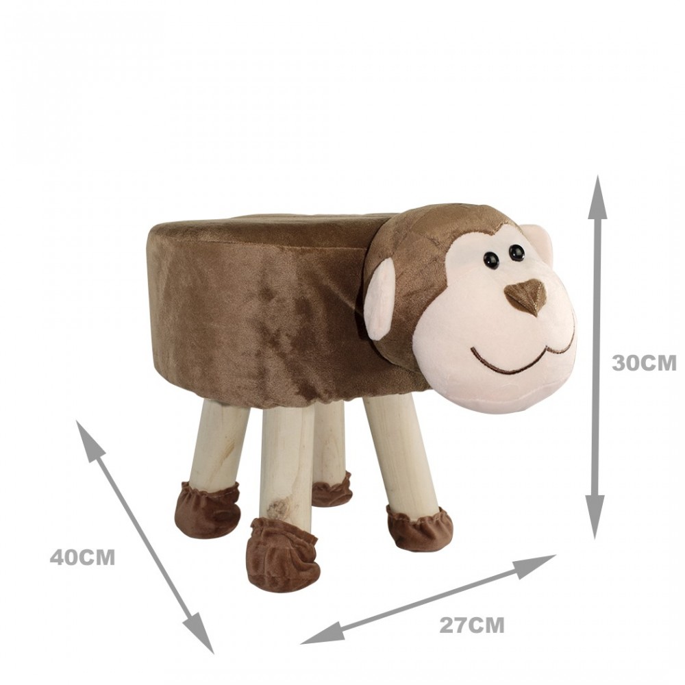 Pouf en tissu souple 372025 en forme de singe...