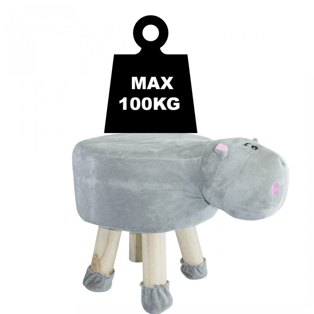 Pouf en tissu souple 372026 forme Hippopotame...