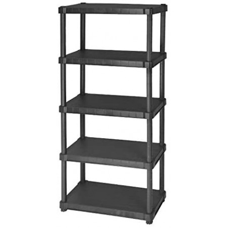 Étagère modulaire en plastique OCÉAN avec 5 étagères 30x80xH188 cm résine Noir