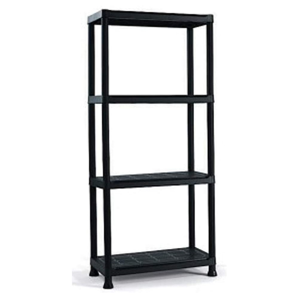 Étagère modulaire en plastique KRONOS avec 4 étagères 60x30xH143 cm résine NOIR