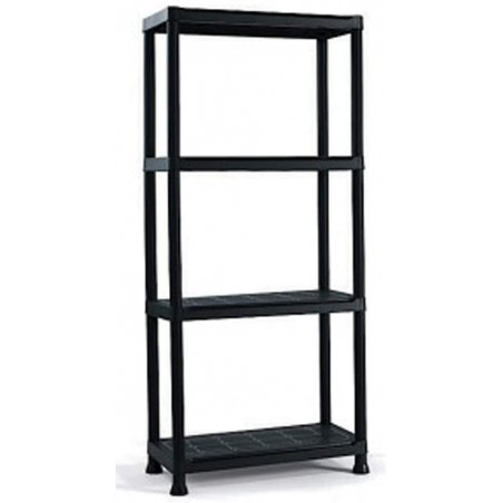 Étagère modulaire en plastique KRONOS avec 4 étagères 60x30xH143 cm résine NOIR