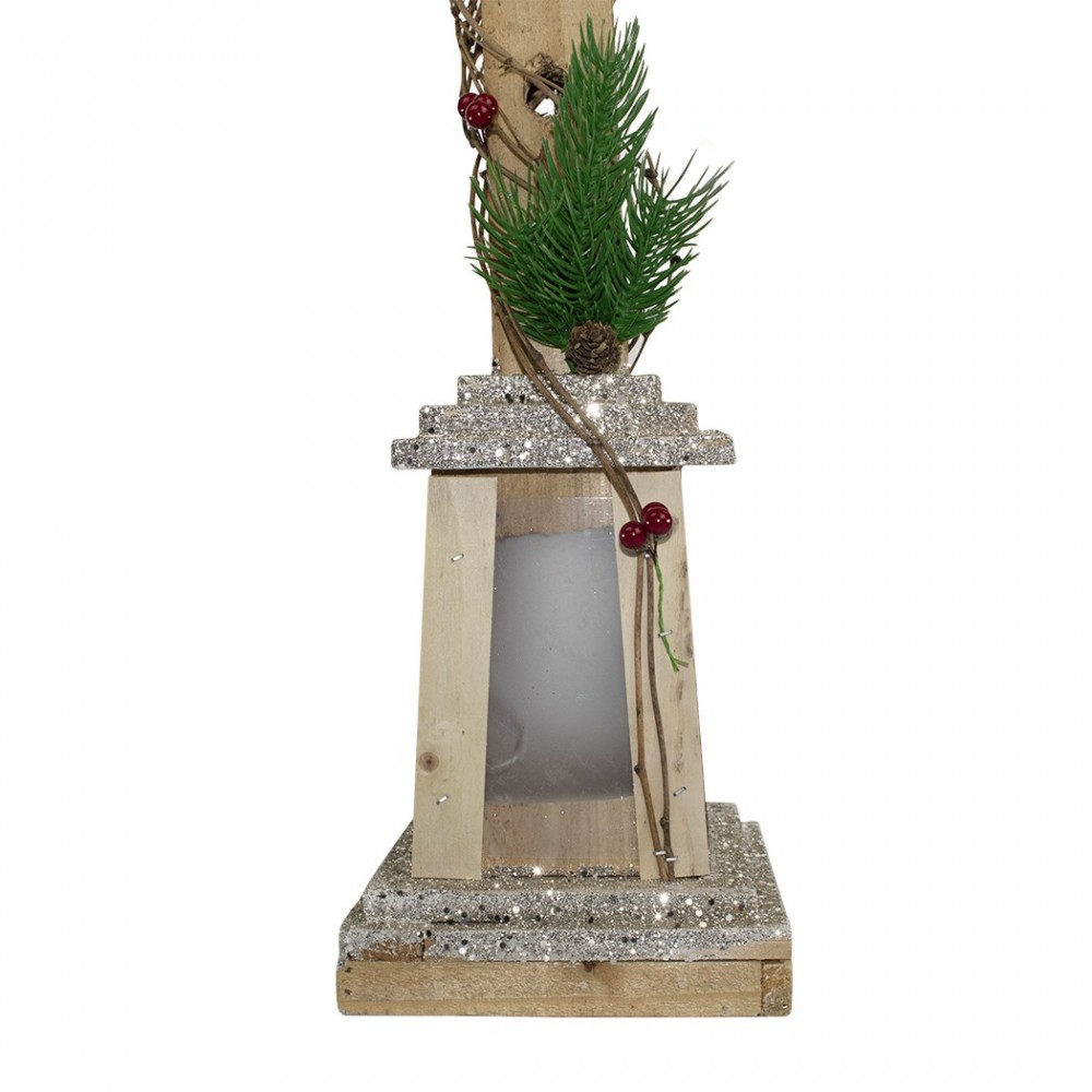 Lampadaire De Noël 293021 En Bois Paillettes Or...