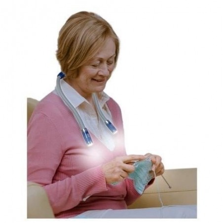 Lampe cou - double lumière led collier souple caoutchouc - polyvalente 4 LED 