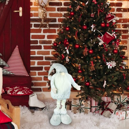 Gnome blanc avec barbe longue 383030 de 54cm avec hauteur réglable jusqu’à 105cm