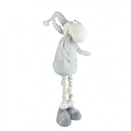 Renne BLANC de Noël 383031 hauteur réglable de 54 cm à 105 cm en polyester