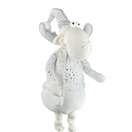 Renne BLANC de Noël 383031 hauteur réglable de 54 cm à 105 cm en polyester