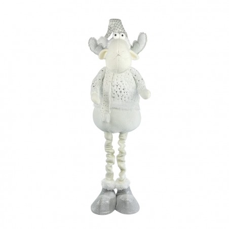 Renne BLANC de Noël 383031 hauteur réglable de 54 cm à 105 cm en polyester