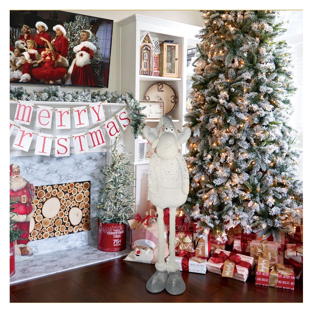 Renne BLANC de Noël 383031 hauteur réglable de...