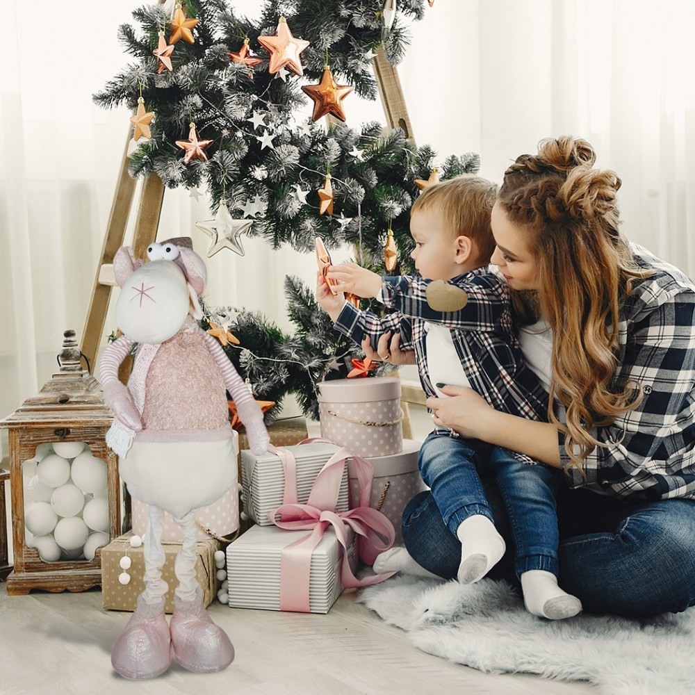 Renne ROSE de Noël 383027 hauteur réglable de...