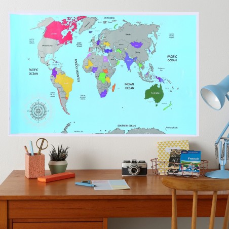 337460 Carte du monde XXL Grattez les endroits visités 88x52cm