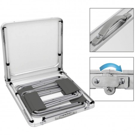Table de pique-nique pliants et 4 tabourets AURORA repliable dans une valise