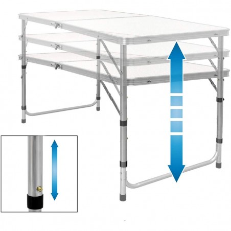 Table de pique-nique pliants et 4 tabourets AURORA repliable dans une valise