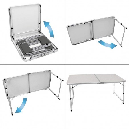 Table de pique-nique pliants et 4 tabourets AURORA repliable dans une valise