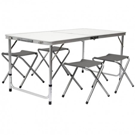 Table de pique-nique pliants et 4 tabourets AURORA repliable dans une valise
