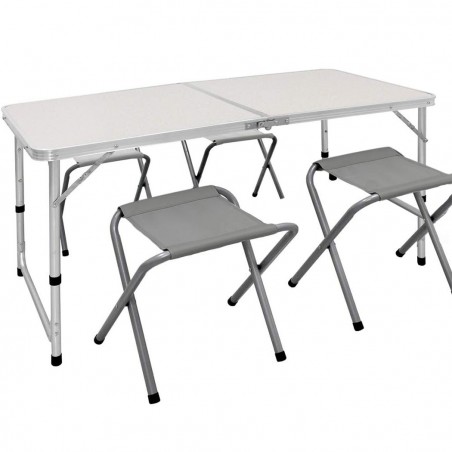 Table de pique-nique pliants et 4 tabourets AURORA repliable dans une valise
