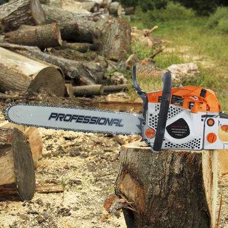 KRAFTROYAL tronçonneuse à essence 58cc avec lame de 50 cm jardinage élagage bois