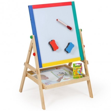 Tableau réversible 30 x 35,5 activités (L x H) polyvalentes pour enfants avec crayons et feutre