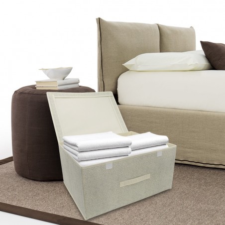 Boîte de rangement sous lit BEIGE 745017 hors saison 50x40xH25 cm