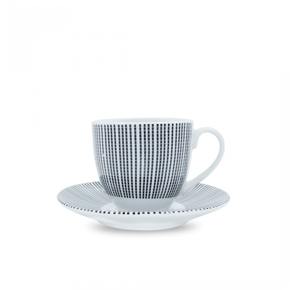 Set 6 tasses à café avec soucoupe à décor de...