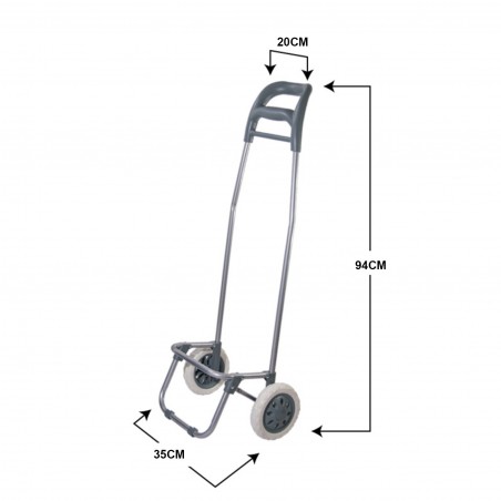 Chariot de courses avec sac couleur GRIS polyester art. 741781 avec roues