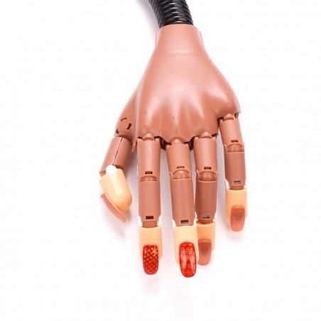 Fausse main articulée pour les ongles 184706 avec 100 tips et support de table