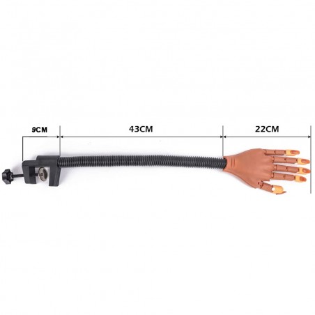 Fausse main articulée pour les ongles 184706 avec 100 tips et support de table