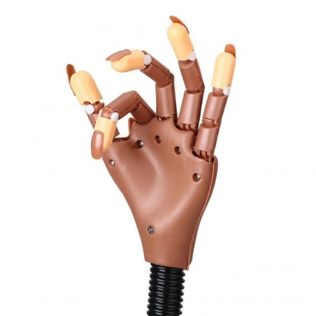 Fausse main articulée pour les ongles 184706 avec 100 tips et support de table