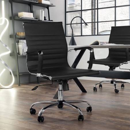 Chaise directionnelle pour maison et bureau WSD Fauteuil modèle MANAGER col.Noir