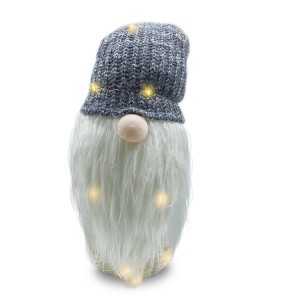 Gnome avec chapeau 308037 GRIS 87 cm avec mini lucioles...