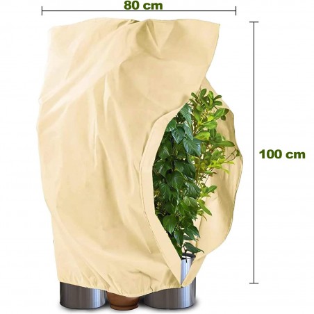Housse de protection antigel respirante pour plantes d'extérieur 100x80 cm