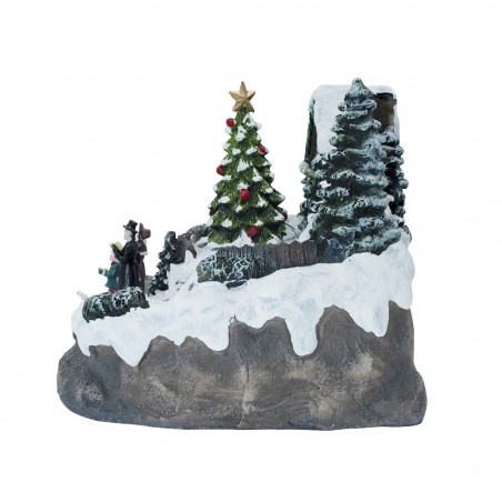 Village de Noël 361007 musique éclairage et mouvement 20x19x16 cm