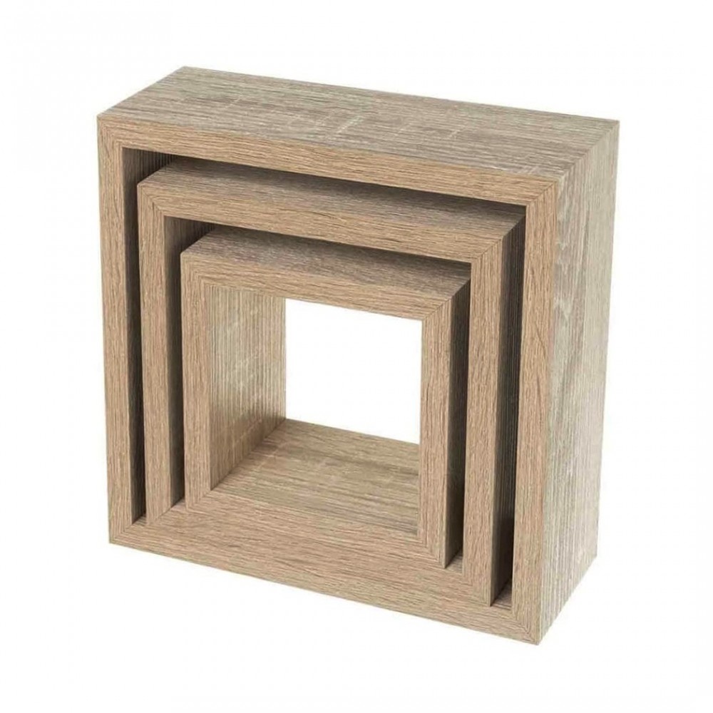 Set de 3 étagères cube en bois NATUREL 547076...