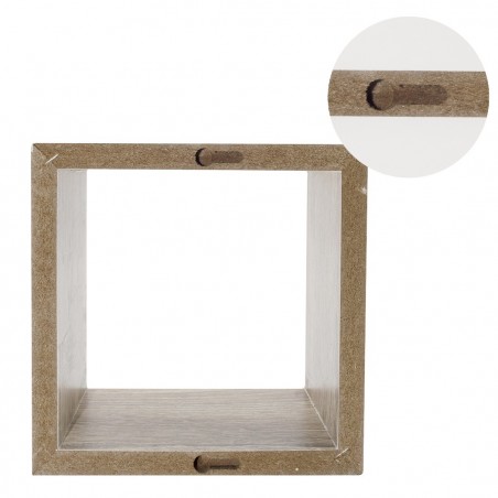 Set de 3 étagères cube en bois NATUREL 547076 avec accessoires de montage