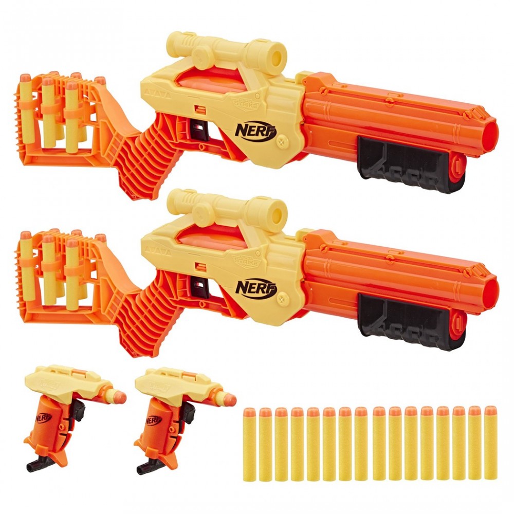 Hasbro Nerf Alpha Strike 624638 avec 4 armes blaster et 26 fléchettes en mousse