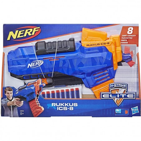Hasbro Nerf arme jouet N STRIKE 543861 RUKKUS ICS-8 capacité pour 8 fléchettes