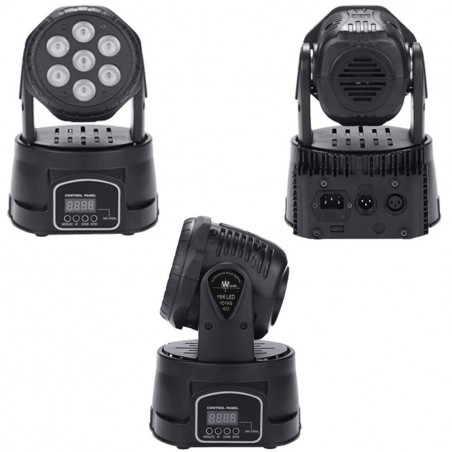 Mini-Lampe stroboscopique rotative avec 7 LED 10w multicolores 664868 RGBW 150W