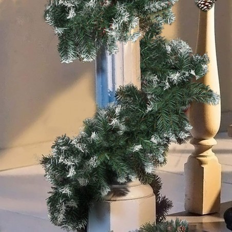 Guirlande de Noël 547874 avec 200 branches aux pointes enneigées de 270 cm