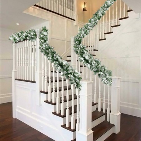 Guirlande de Noël 547874 avec 200 branches aux pointes enneigées de 270 cm