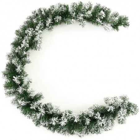 Guirlande de Noël 547874 avec 200 branches aux pointes enneigées de 270 cm
