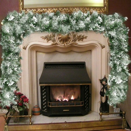 Guirlande de Noël 547874 avec 200 branches aux pointes enneigées de 270 cm