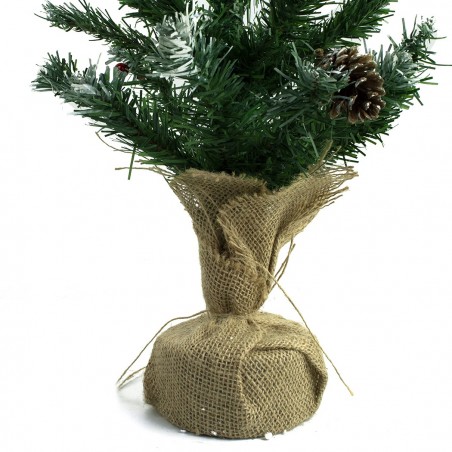 Arbre de Noël 90H Cm 309019 Avec pommes de pin et base de jute Epicéa artificiel