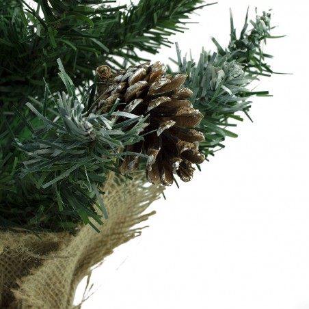 Arbre de Noël 90H Cm 309019 Avec pommes de pin et base de jute Epicéa artificiel