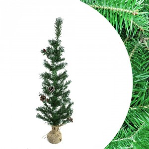 Arbre de Noël 90H Cm 309019 Avec pommes de pin et base de jute Epicéa artificiel