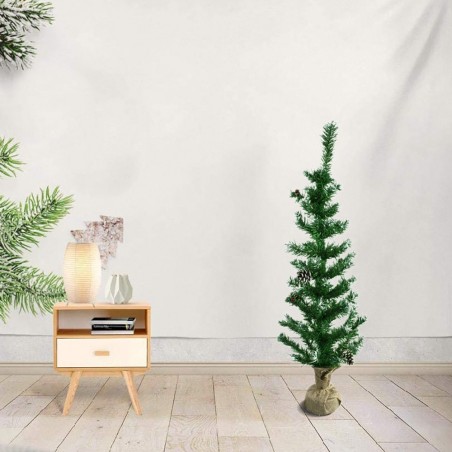 Arbre de Noël 90H Cm 309019 Avec pommes de pin et base de jute Epicéa artificiel