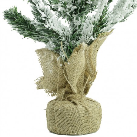 Arbre de Noël enneigé 90H Cm 309021 Avec base de jute Epicéa artificiel