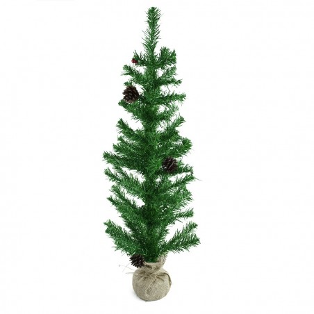 Arbre de Noël 90H Cm 309017 Avec base de jute En PVC Epicéa artificiel