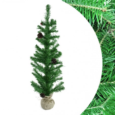 Arbre de Noël 90H Cm 309017 Avec base de jute En PVC Epicéa artificiel